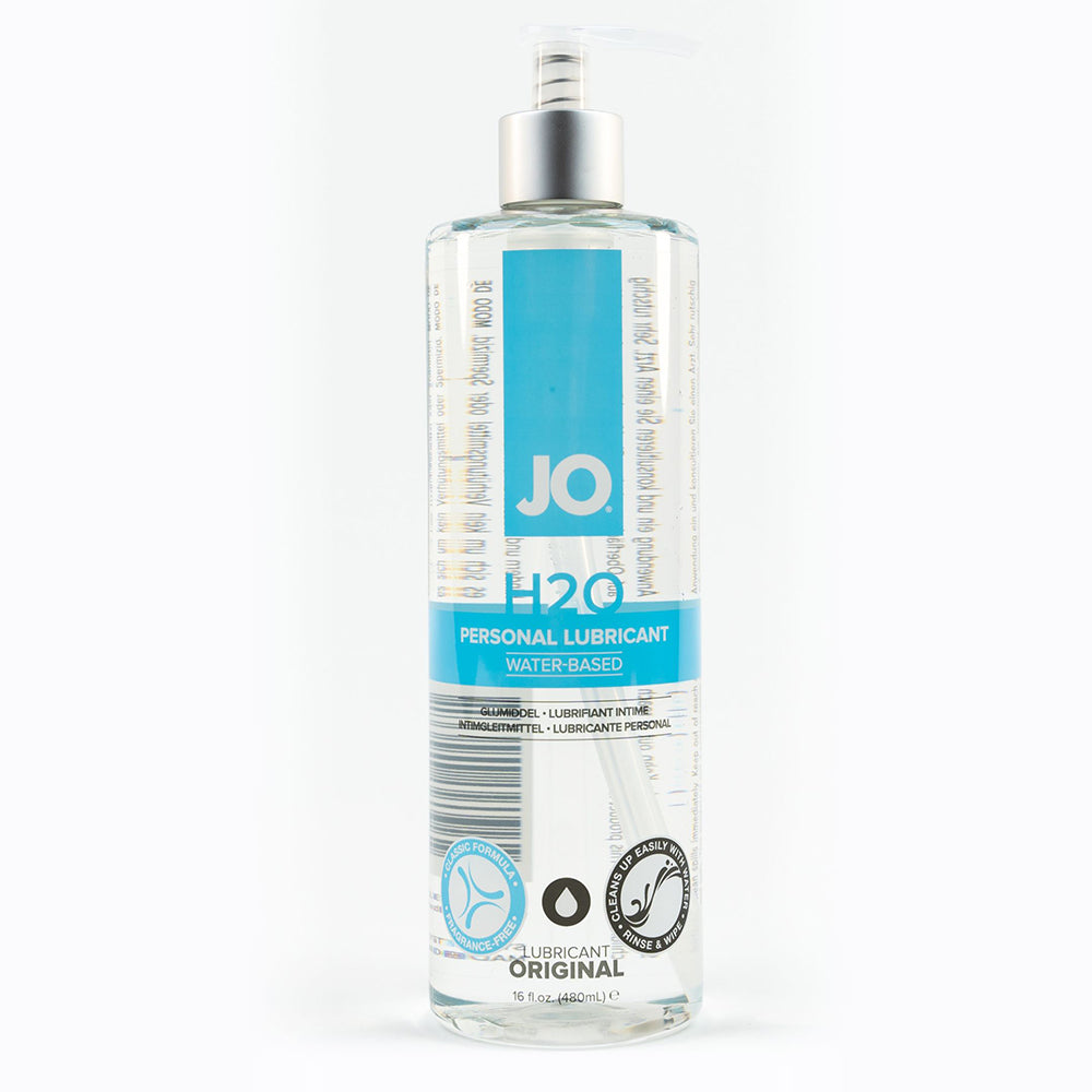 JO H2O Original Water-Based Lubricant 16 oz. System JO H2O Original sixteen-ounce pump lubricant bottle