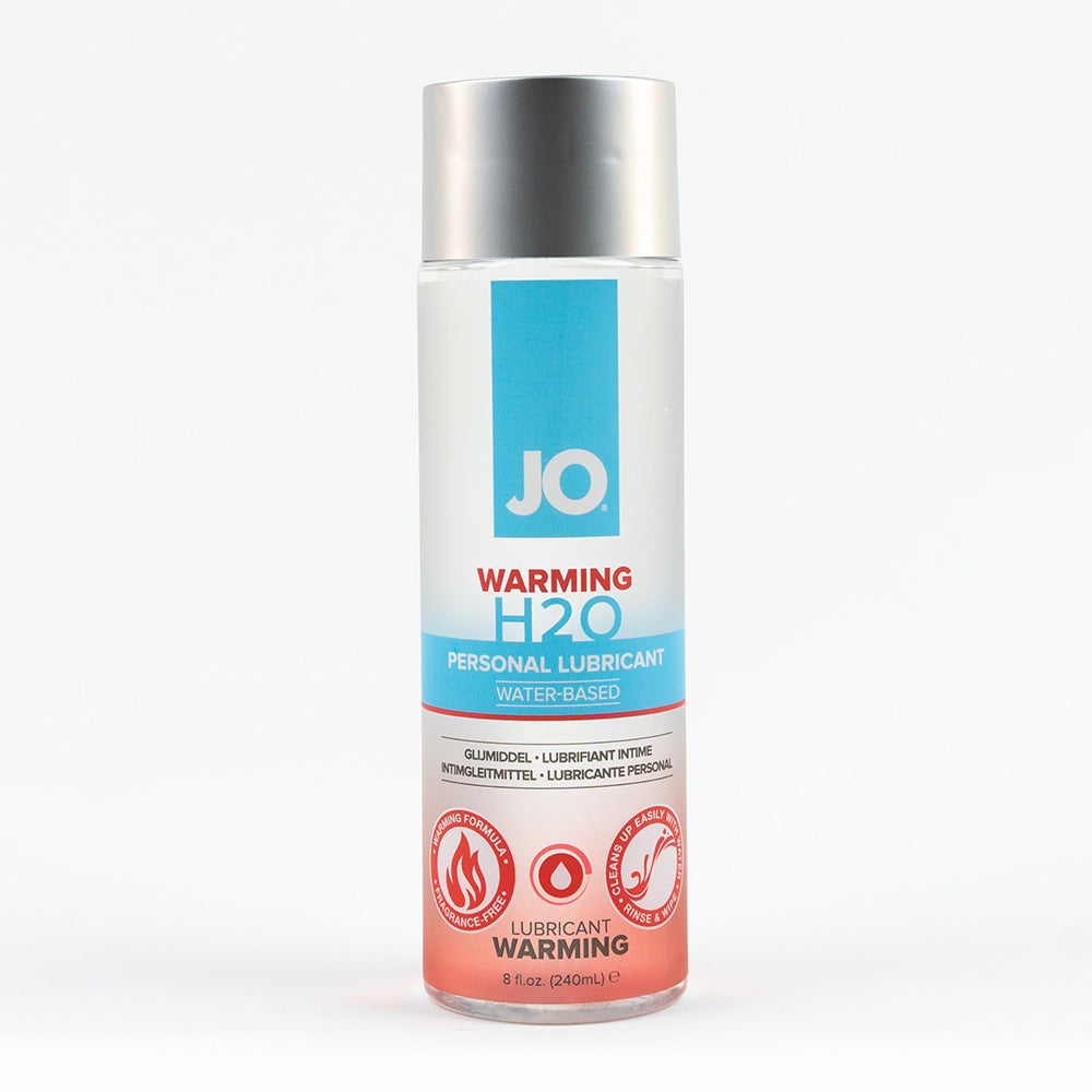 JO H2O Warming Water-Based Lubricant 8 oz. System JO H2O Warming eight-ounce silver-capped bottle