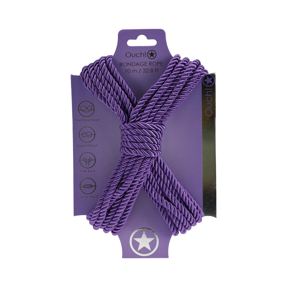 Ouch! Bondage Rope 10 m Nylon Purple Shots Ouch purple 10 m twisted nylon bondage rope on card