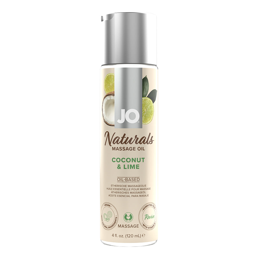 JO Naturals Massage Oil Coconut & Lime 4 oz. System JO Naturals Coconut and Lime 4 oz pump bottle