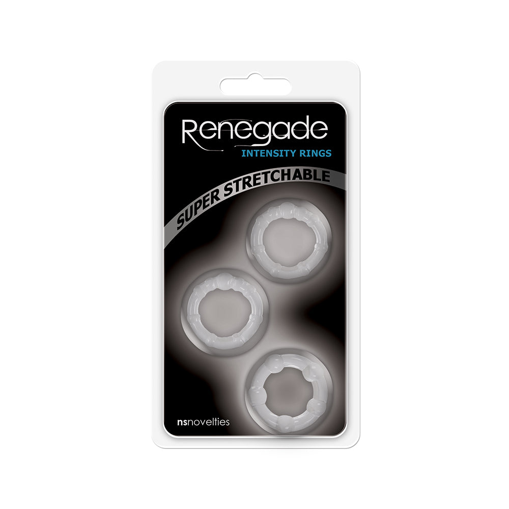 Renegade Intensity Rings 3-Pack Renegade Intensity Rings white windowed pack with three clear rings