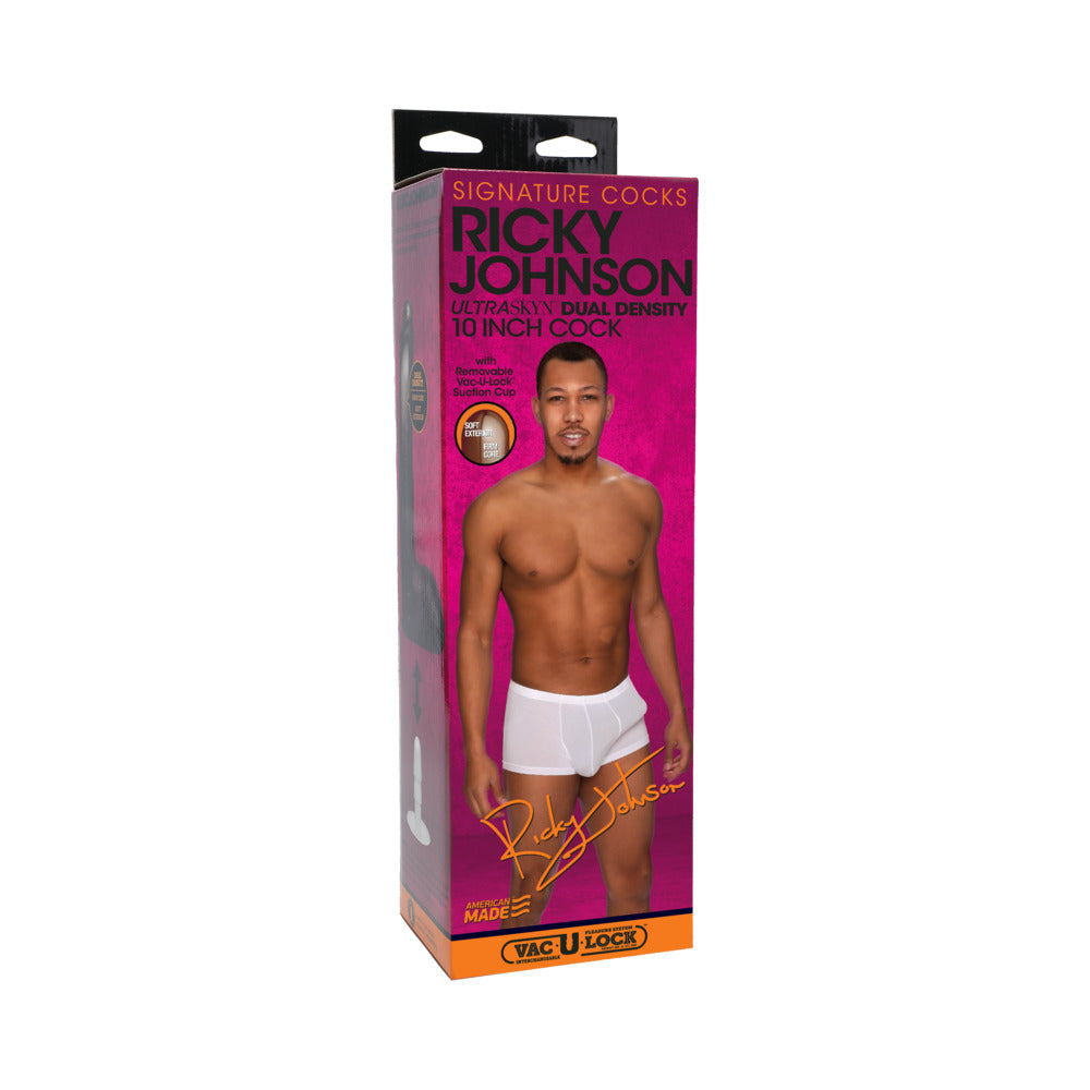 Signature Cocks Ricky Johnson 10-Inch ULTRASKYN Cock with Removable Vac-U-Lock Suction Cup Ricky Johnson 10-inch ULTRASKYN dildo retail box
