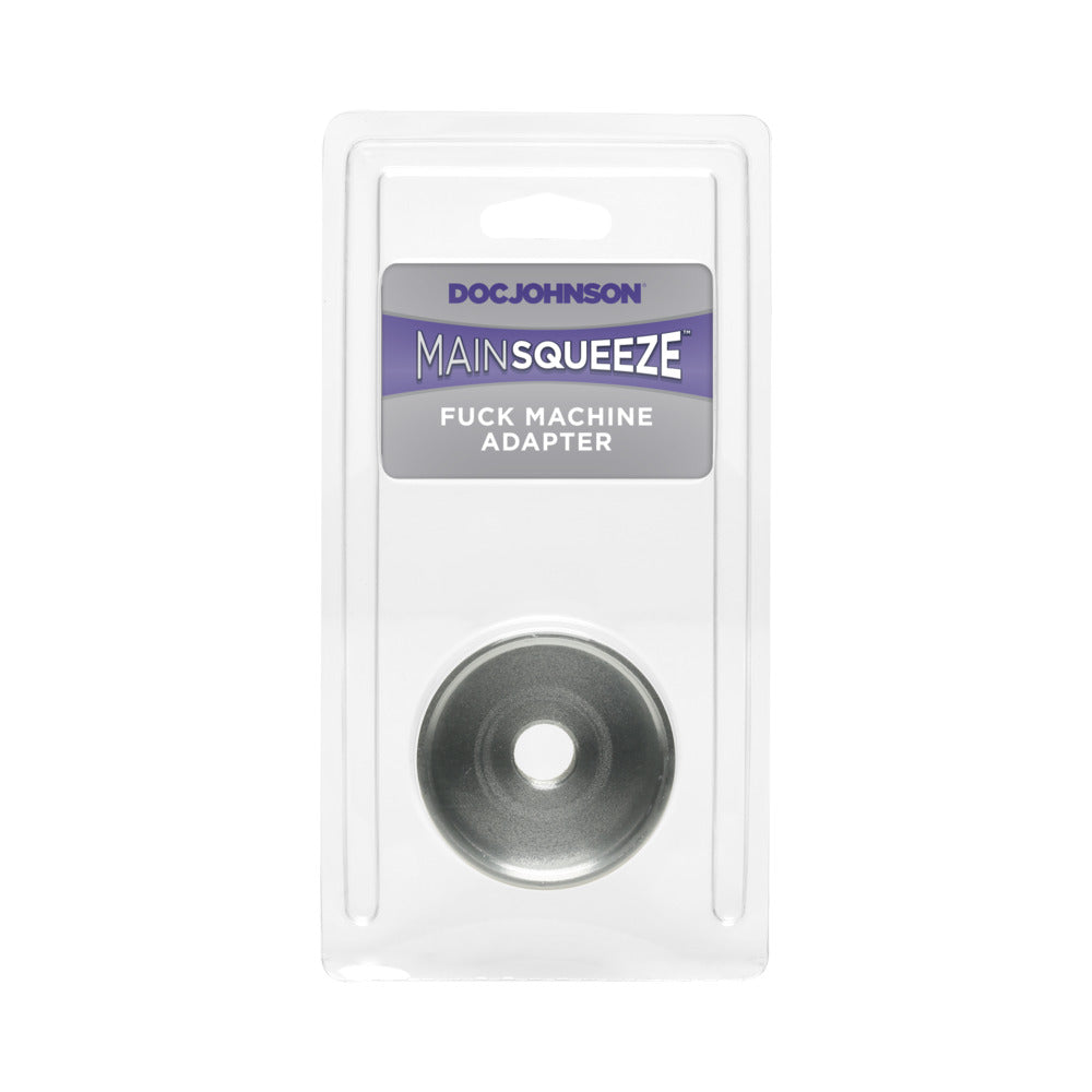 Main Squeeze Adapter for Power Banger Fuck Machine silver Main Squeeze metal machine adapter in clear clamshell package