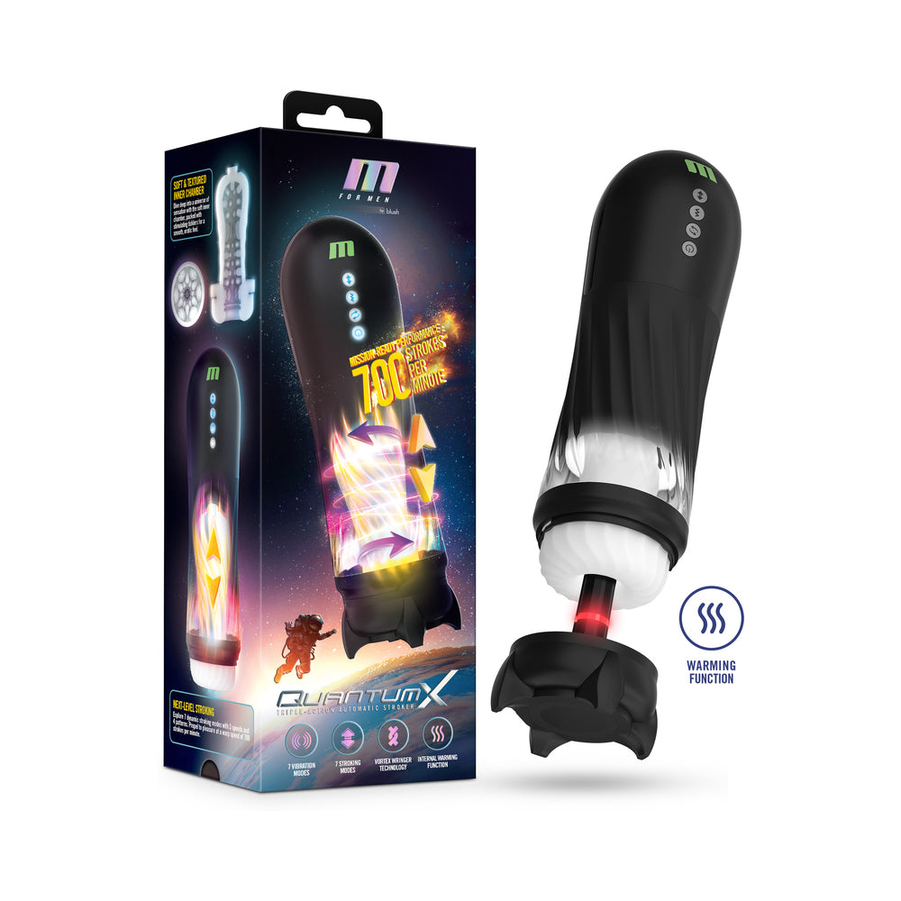 M For Men Quantum X Black M For Men Quantum X automatic stroker beside dark retail box