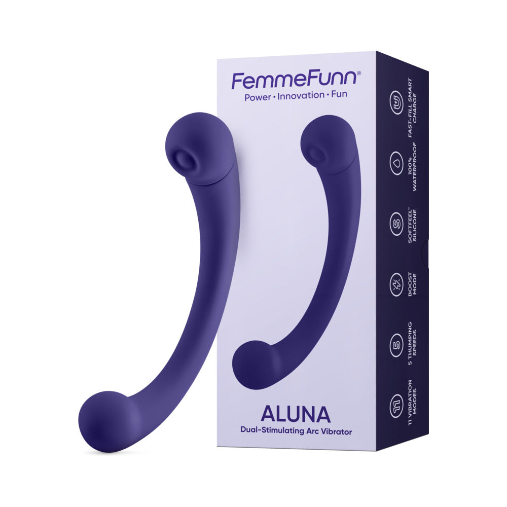 FemmeFunn Aluna Dark Purple Dark-purple FemmeFunn Aluna dual-ended vibrator with retail box