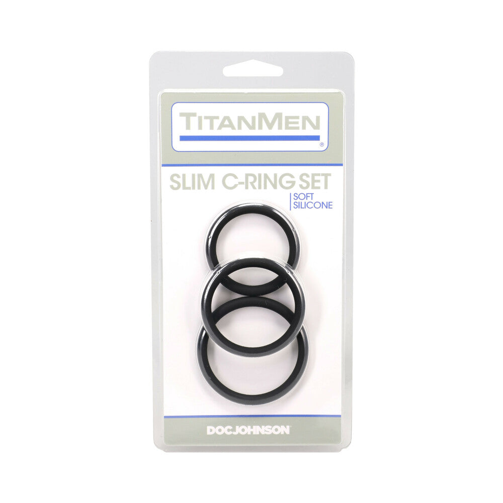 TitanMen Slim C-Ring 3 Piece Silicone Set Black TitanMen Slim C-Ring 3 Piece Silicone Set Black
