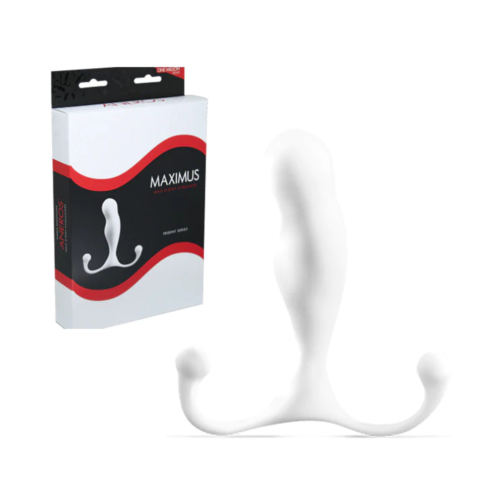Aneros Trident Series Maximus Prostate Stimulator Aneros Trident Maximus white stimulator with carton