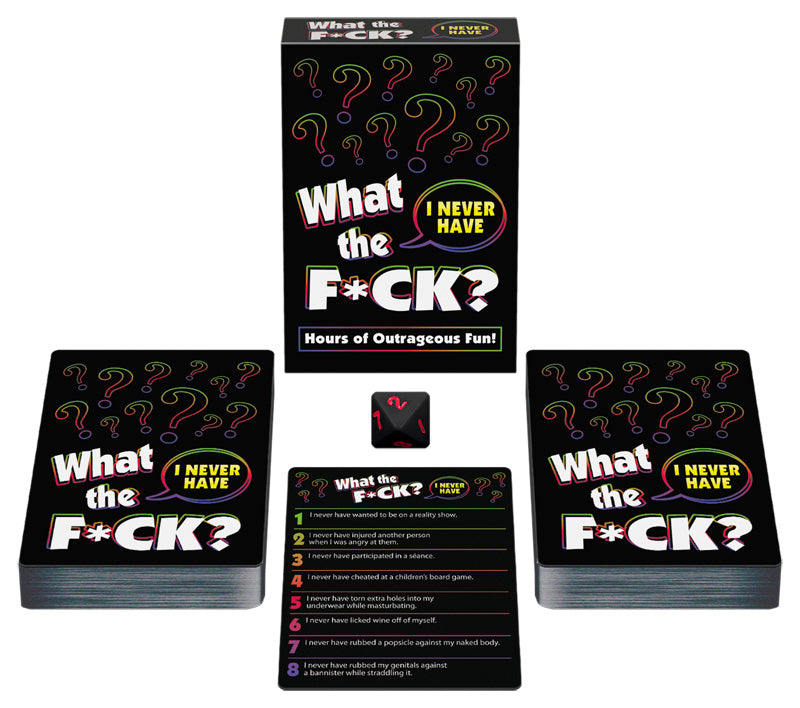 What The F*ck I Never Have Game What the F*ck I Never Have Card Game black boxes and sample statement cards