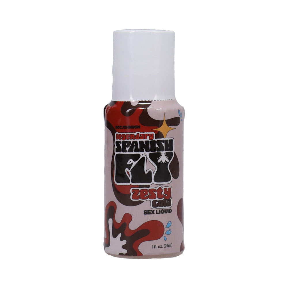Spanish Fly Sex Liquid Zesty Cola 1 oz. Bulk one-ounce Spanish Fly Zesty Cola bottle with brown camouflage label