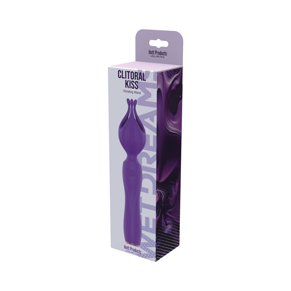 Wet Dreams Clitoral Kiss Flower Petal Silicone Vibrator Purple purple Wet Dreams Clitoral Kiss flower-bud wand in slim retail box
