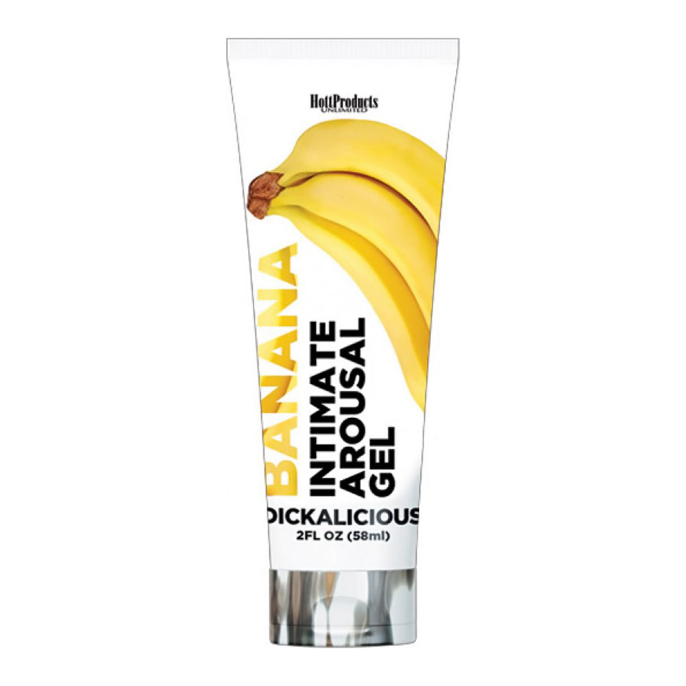 Dickalicious Intimate Arousal Gel Banana 2 oz. Dickalicious Banana two-ounce gel in white tube with black cap