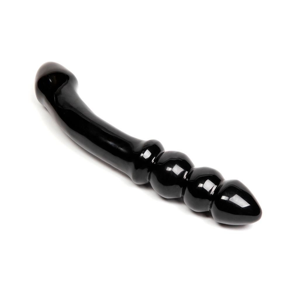 Chakrubs Xaga Viper Obsidian Wand Angled view of glossy black Chakrubs Xaga Viper obsidian wand