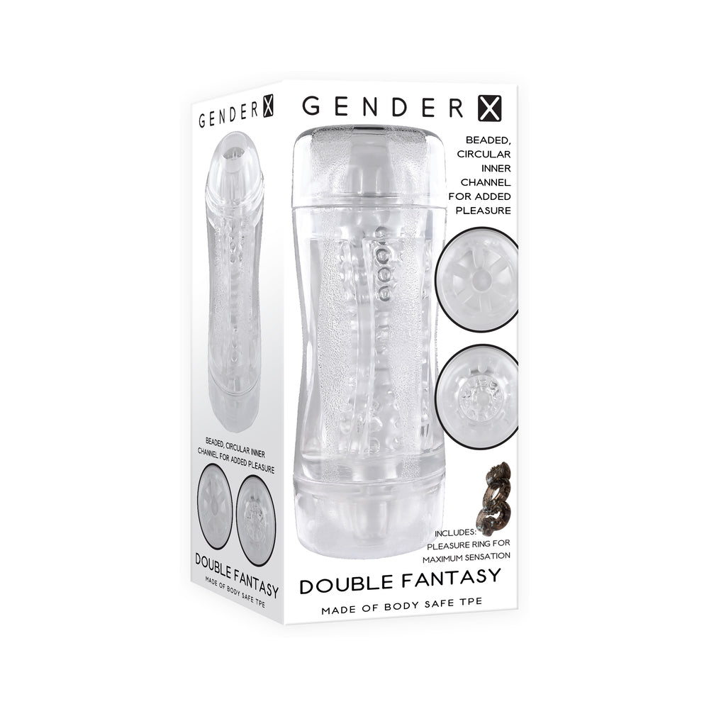 Gender X Double Fantasy Dual Entry Stroker Clear Gender X Double Fantasy clear stroker retail box