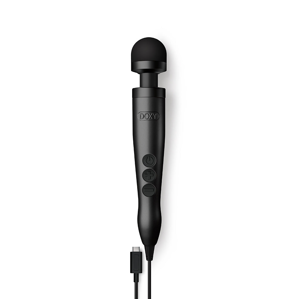 Doxy USB-C Wand Matte Black matte black Doxy USB-C wand with black head and charging cable
