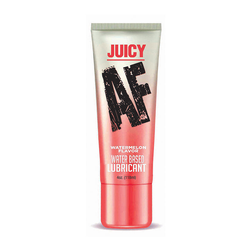 Juicy AF Water-Based Lubricant Watermelon 4 oz. Juicy AF Watermelon 4 oz silver and coral-red squeeze tube