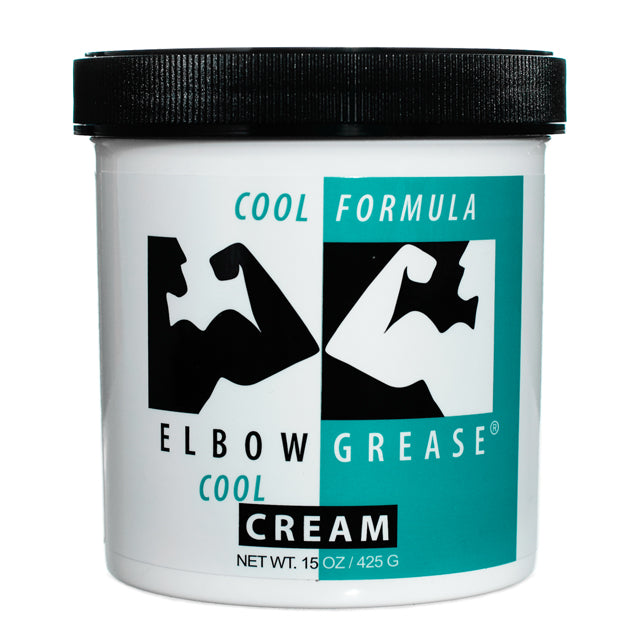 Elbow Grease Cool Cream Jar (15oz) Elbow Grease Cool Cream 15 oz white jar with black lid and arm graphics