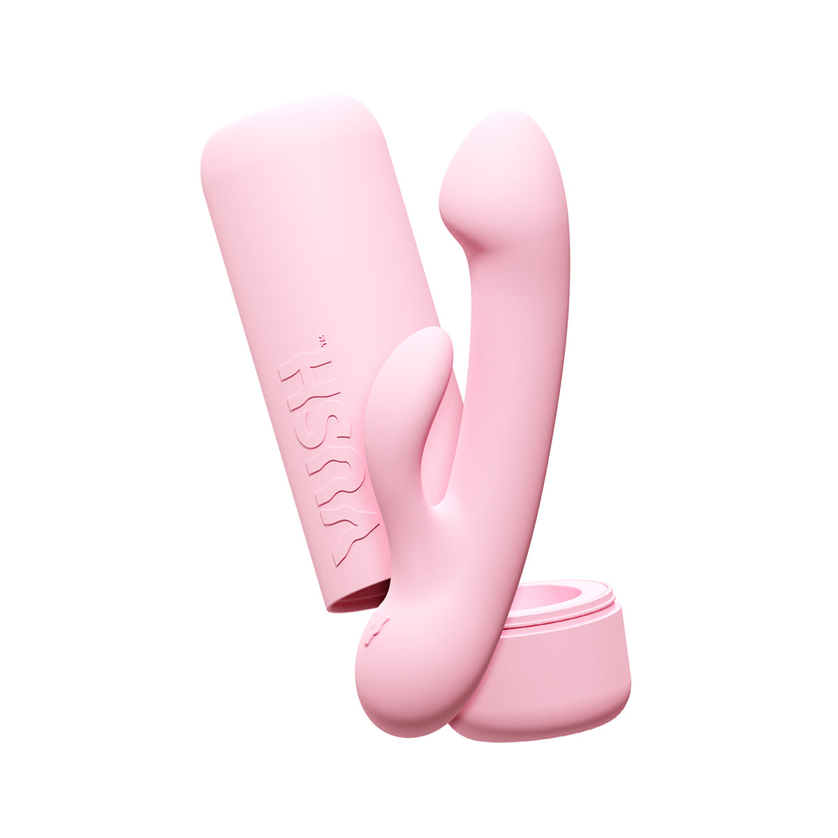 VUSH Glow Rabbit Vibrator VUSH Glow light-pink rabbit vibrator with raised side arm and circular base