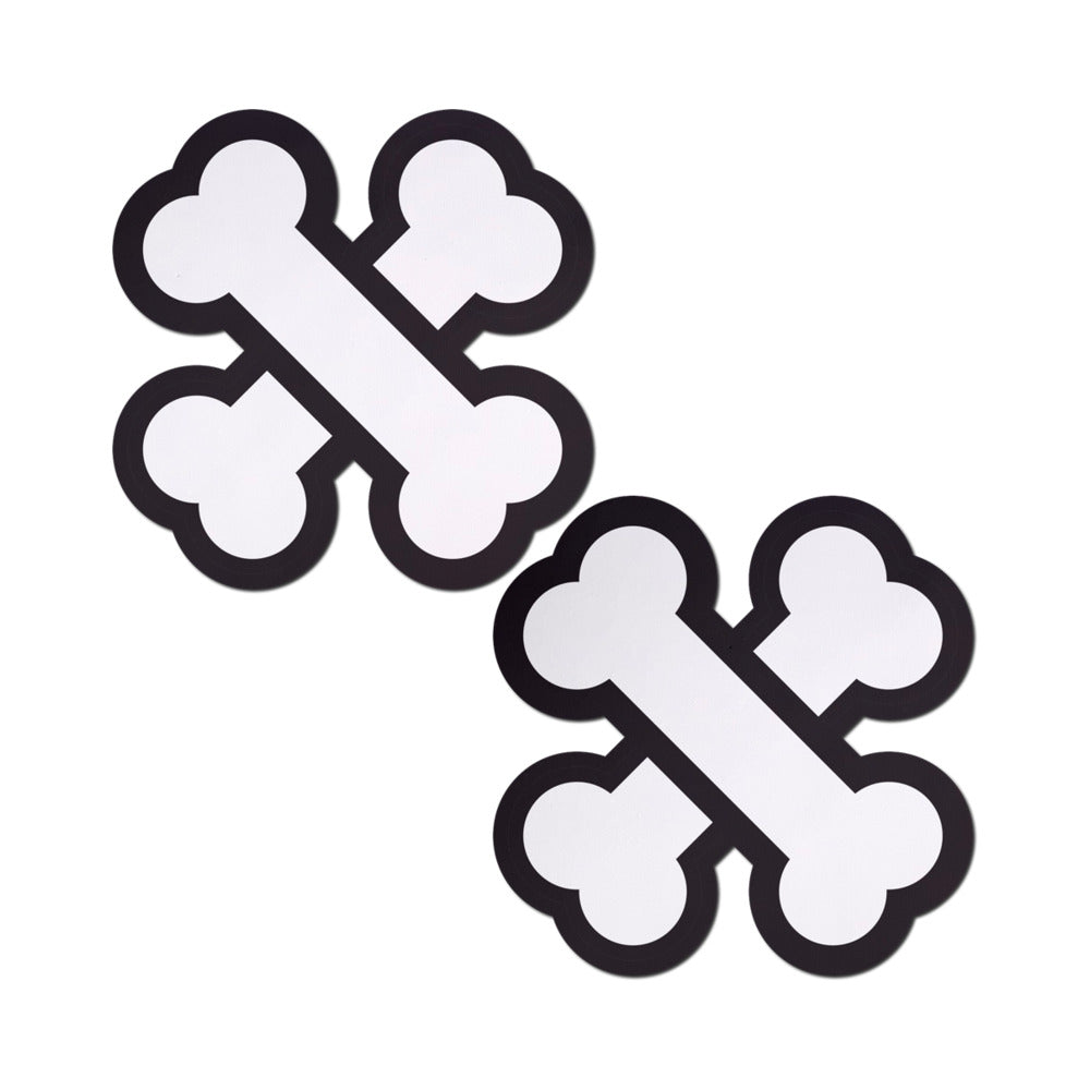 Pastease White Crossbone Breast Pasties Pastease white crossbones breast pasties matching pair with white crossed bones and thick black outlines