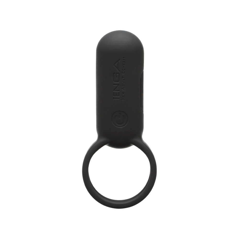Tenga SVR Smart Vibe Ring Black black Tenga SVR vibrator with rounded body and flexible ring handle
