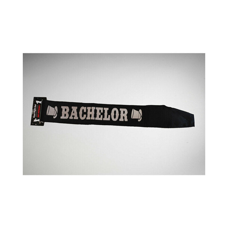 Bachelor Sash black bachelor sash with white Bachelor text and tuxedo graphics