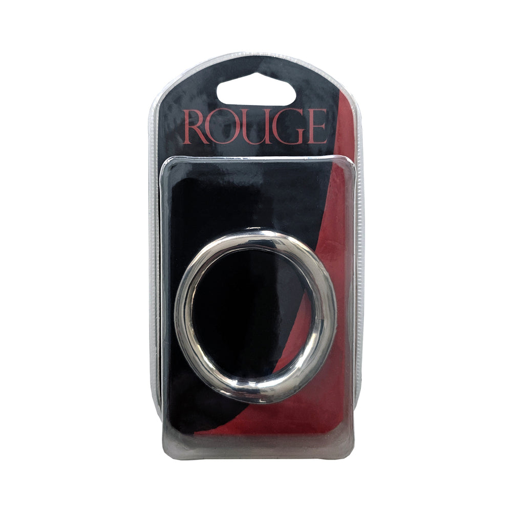 Rouge Stainless Steel Ergonomic Cock Ring Rouge ergonomic stainless steel cock ring in black-and-red blister pack