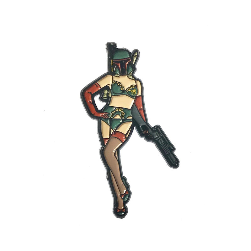 Geeky & Kinky Miss Hunter Enamel Pin Miss Hunter enamel pin with helmet, green-brown outfit and black boots