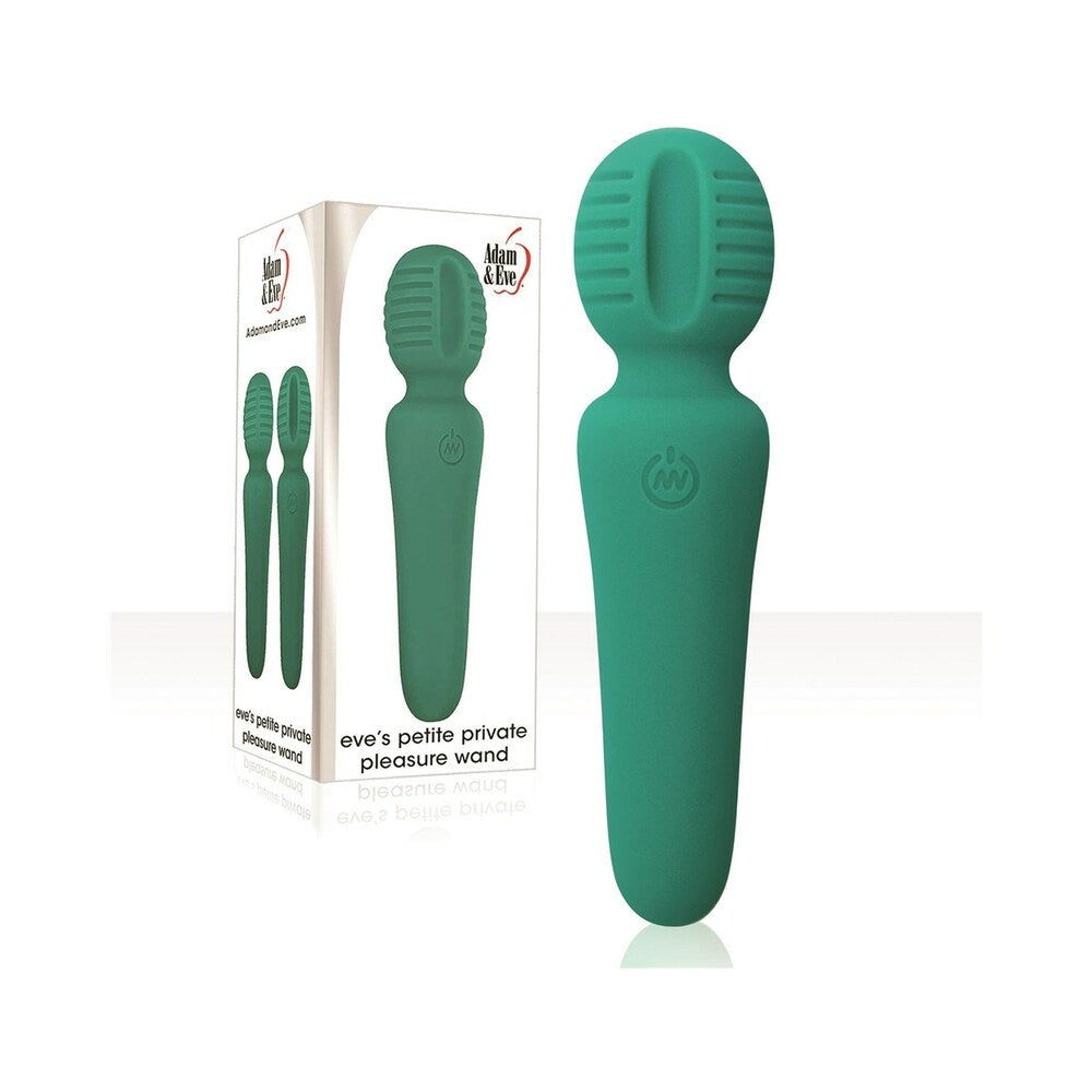 Adam & Eve Eve''s Petite Private Pleasure Wand Adam & Eve Petite Private green wand beside white retail box
