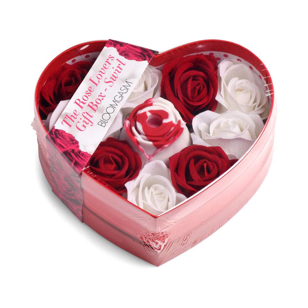 Bloomgasm The Rose Lover''s Gift Box Swirl Bloomgasm heart gift box with red and white rose forms