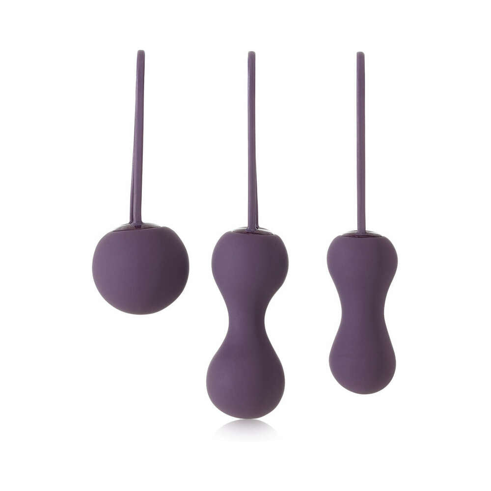 Je Joue Ami 3-Piece Silicone Kegel Set Purple Three purple Je Joue Ami Kegel weights standing upright