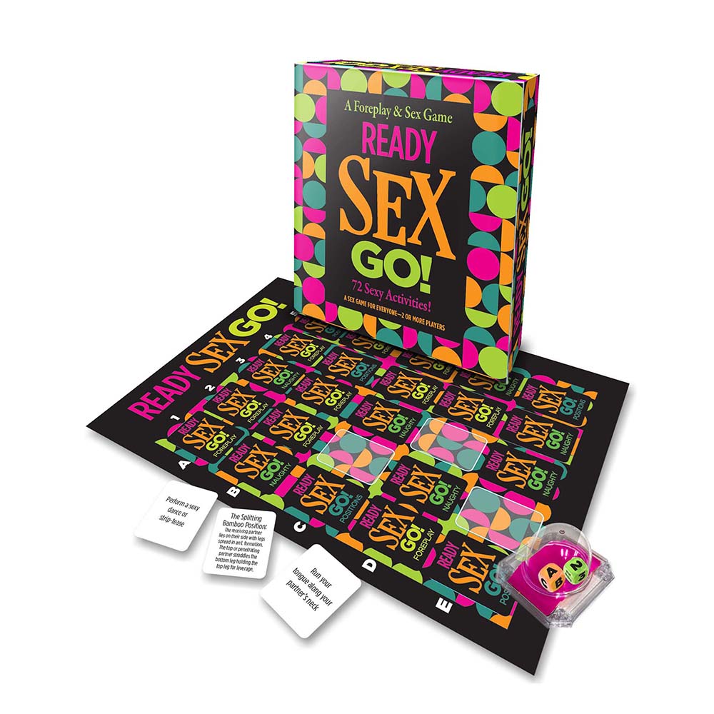 Ready Sex Go: Action Packed Sex Game Ready Sex Go multicolor board with cards, pop dice and retail box