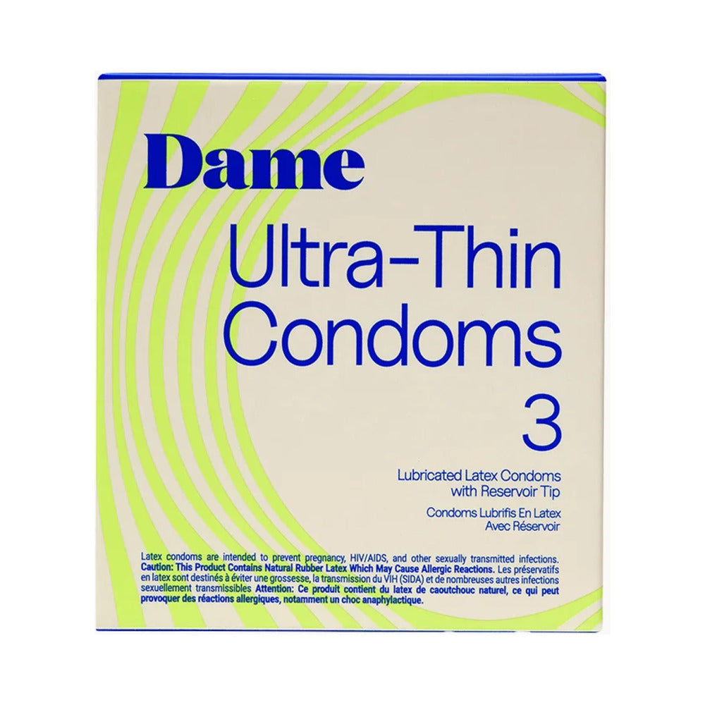 Dame Condom 3-Pack Dame Ultra-Thin lubricated latex condoms 3-pack box