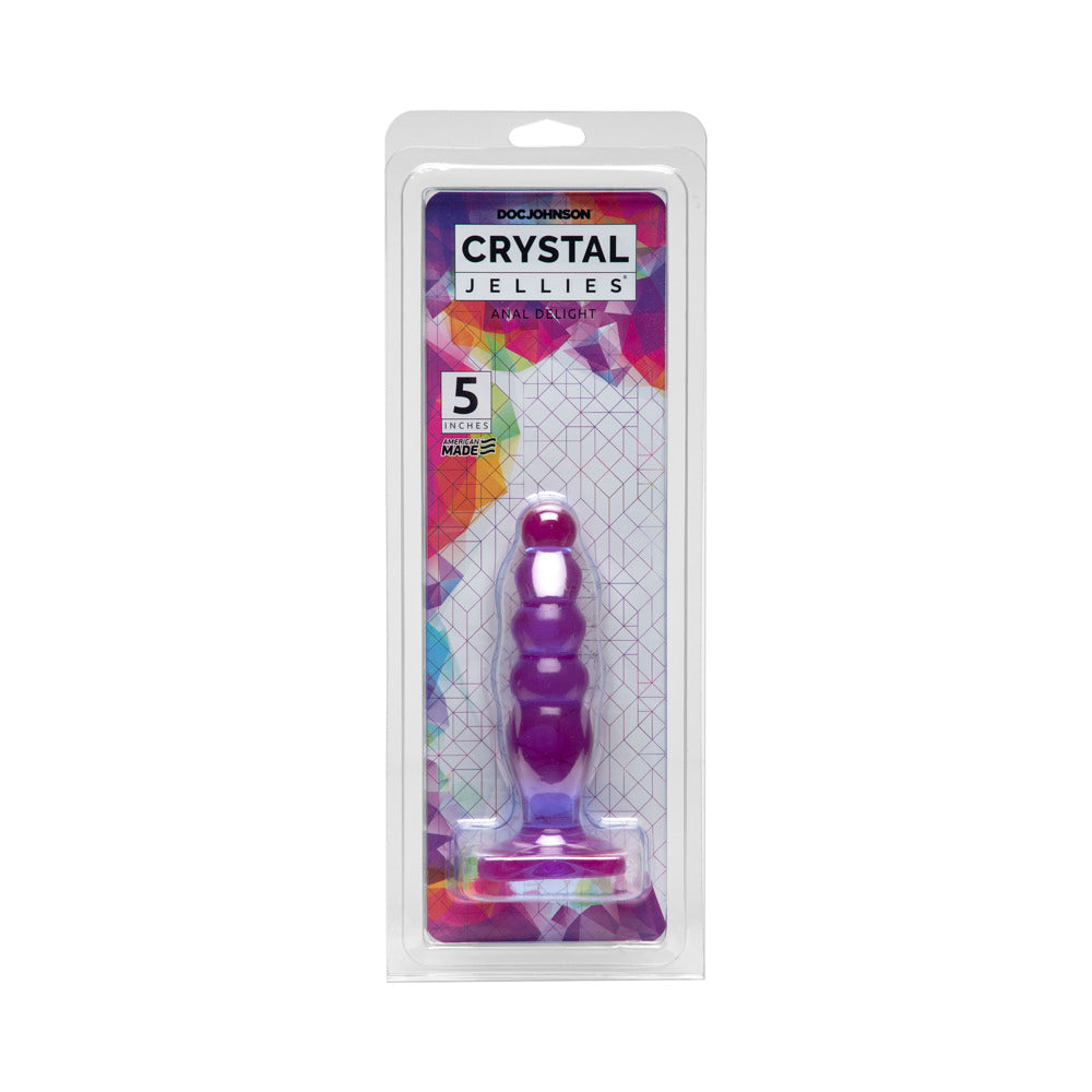 Crystal Jellies - Anal Delight Purple 5in Purple 5-inch Crystal Jellies Anal Delight plug in clear retail packaging