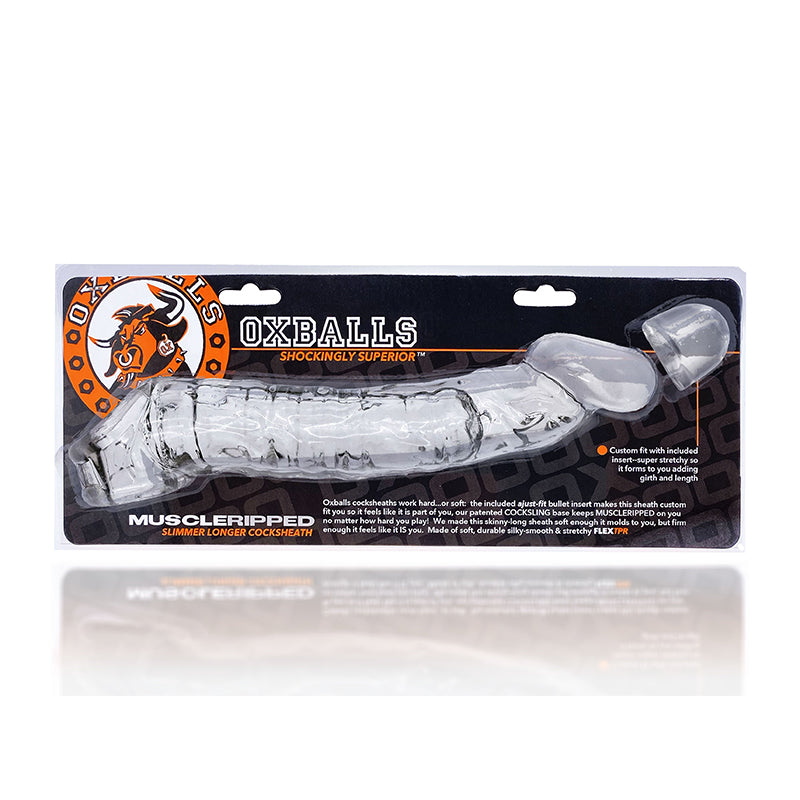 Oxballs Muscle Ripped Cocksheath Clear Clear Oxballs Muscle Ripped cocksheath and insert in retail package