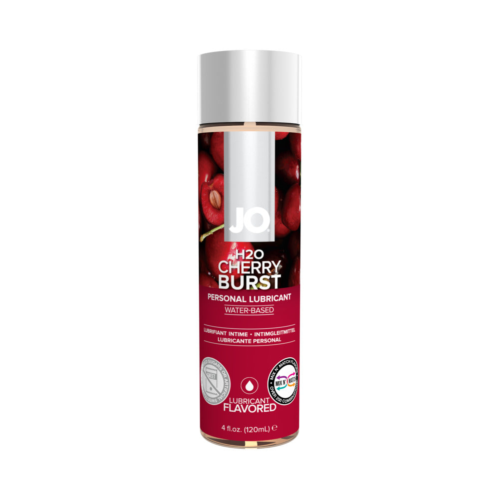 JO H2O Cherry Burst Flavored Water-Based Lubricant 4 oz. System JO H2O Cherry Burst bottle with red cherry label