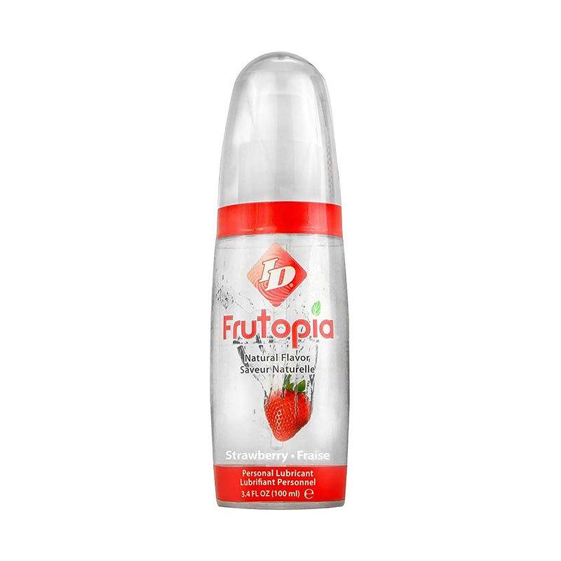 ID Frutopia Strawberry Flavored Lubricant 3.4 fl oz Clear ID Frutopia Strawberry lubricant bottle with coral band