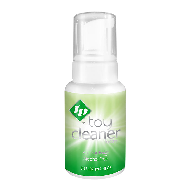 ID Toy Cleaner Foam 8.1oz. ID Toy Cleaner Foam 8.1 oz white foaming pump bottle with green label and clear cap