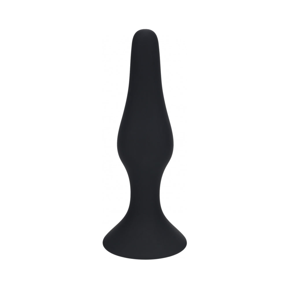 LEVELZ Slim Silicone Anal Plug Large Black Large black LEVELZ slim plug with broad flared base