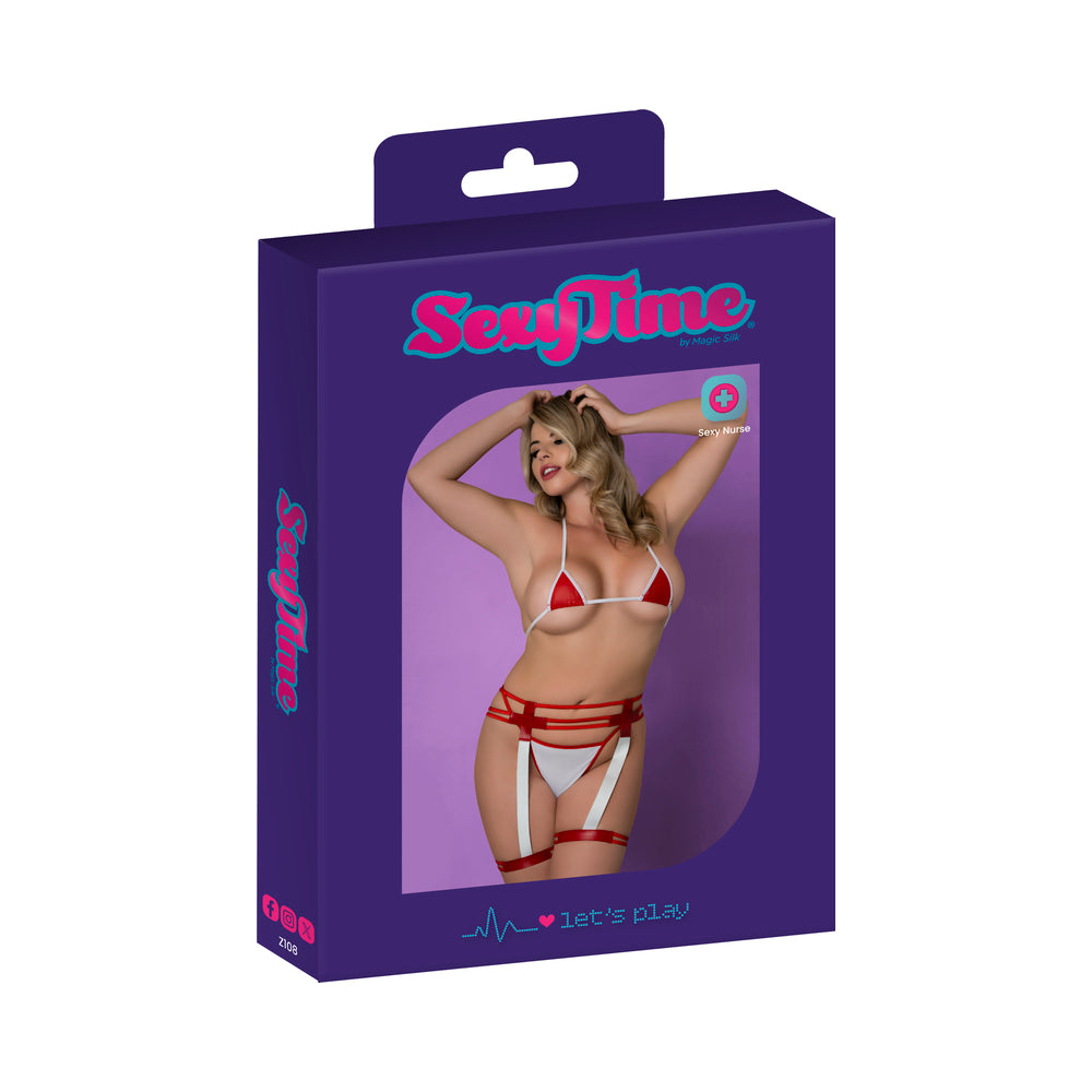 Magic Silk Sexy Time Pulse Check White L/XL Magic Silk Pulse Check red white set L/XL displayed in purple retail packaging