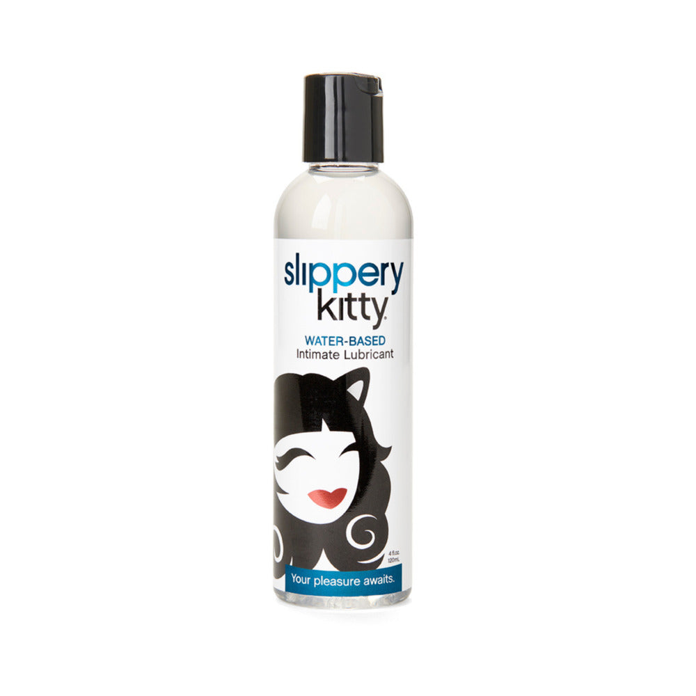 Slippery Kitty Water-Based Lubricant 4 oz. Slippery Kitty 4 oz water-based lubricant in white bottle with black cap