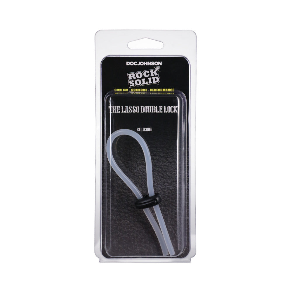 Rock Solid The Lasso/Bolo Double Lock Adjustable Translucent Rock Solid Lasso Double-Lock Clear Ring in blister package