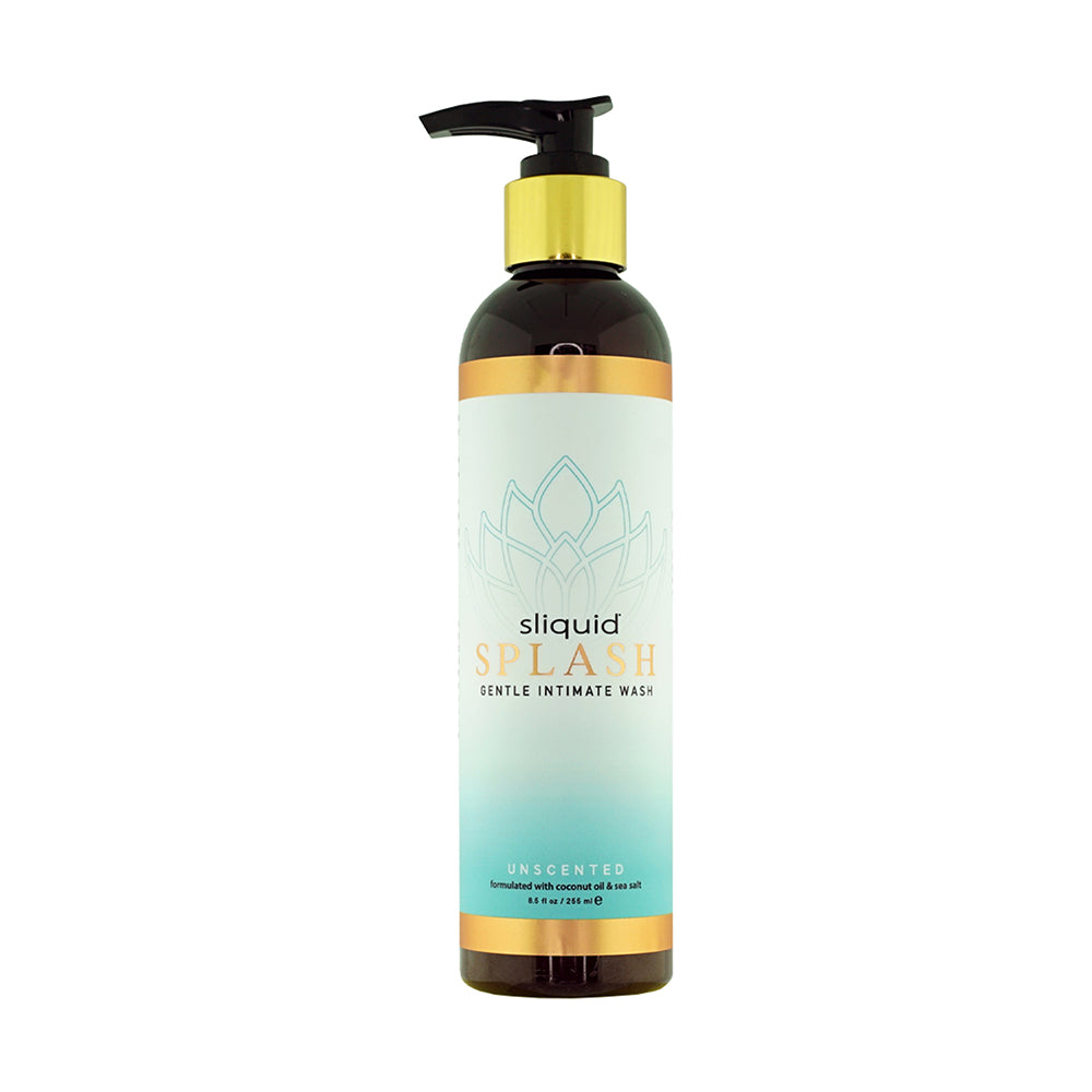 Sliquid Splash Feminine Wash Unscented 8.5 oz. Sliquid Splash Unscented amber pump bottle with blue label
