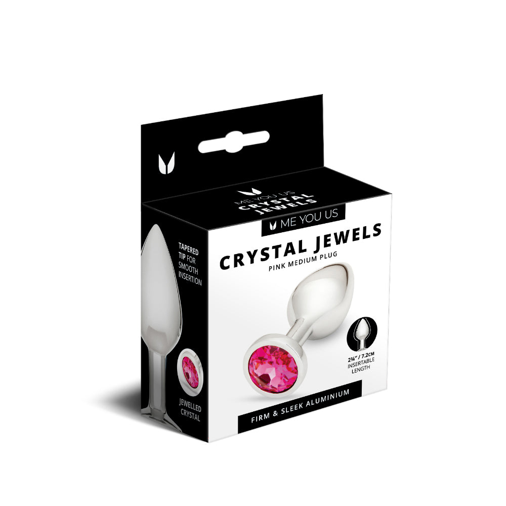 Me You Us Crystal Jewels Metal Plug Pink Medium Medium pink Me You Us Crystal Jewels metal plug box