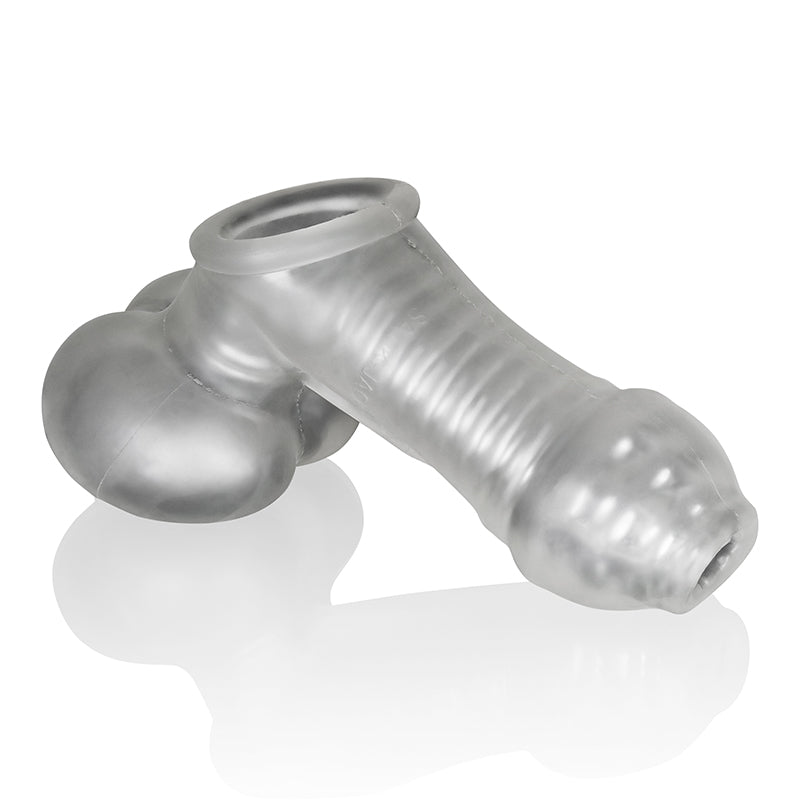 OxBalls Sackjack, Wearable Jackoff Sheath, Clear Frost OxBalls Sackjack Clear Frost Wearable Sheath on white