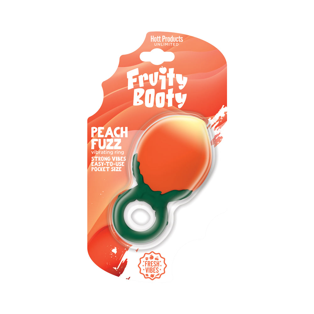 Fruity Booty Peach Fuzz Vibrating Ring Orange Fruity Booty Peach Fuzz peach ring on retail card