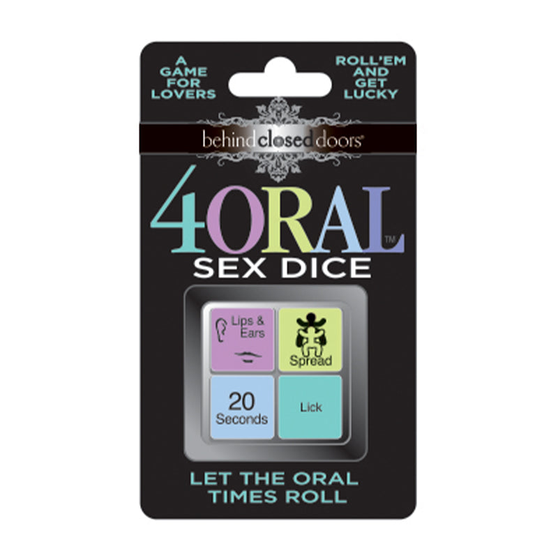 4 Oral Sex Dice Little Genie 4 Oral Sex Dice in black hanging retail package