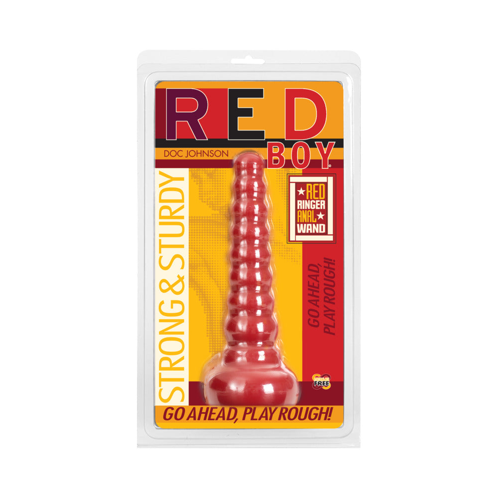 Red Boy - Anal Wand Red Doc Johnson Red Boy red beaded anal wand in clear package