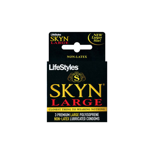 Lifestyles SKYN Large Polyisoprene (3 pack) Black and gold LifeStyles SKYN Large three-condom retail box