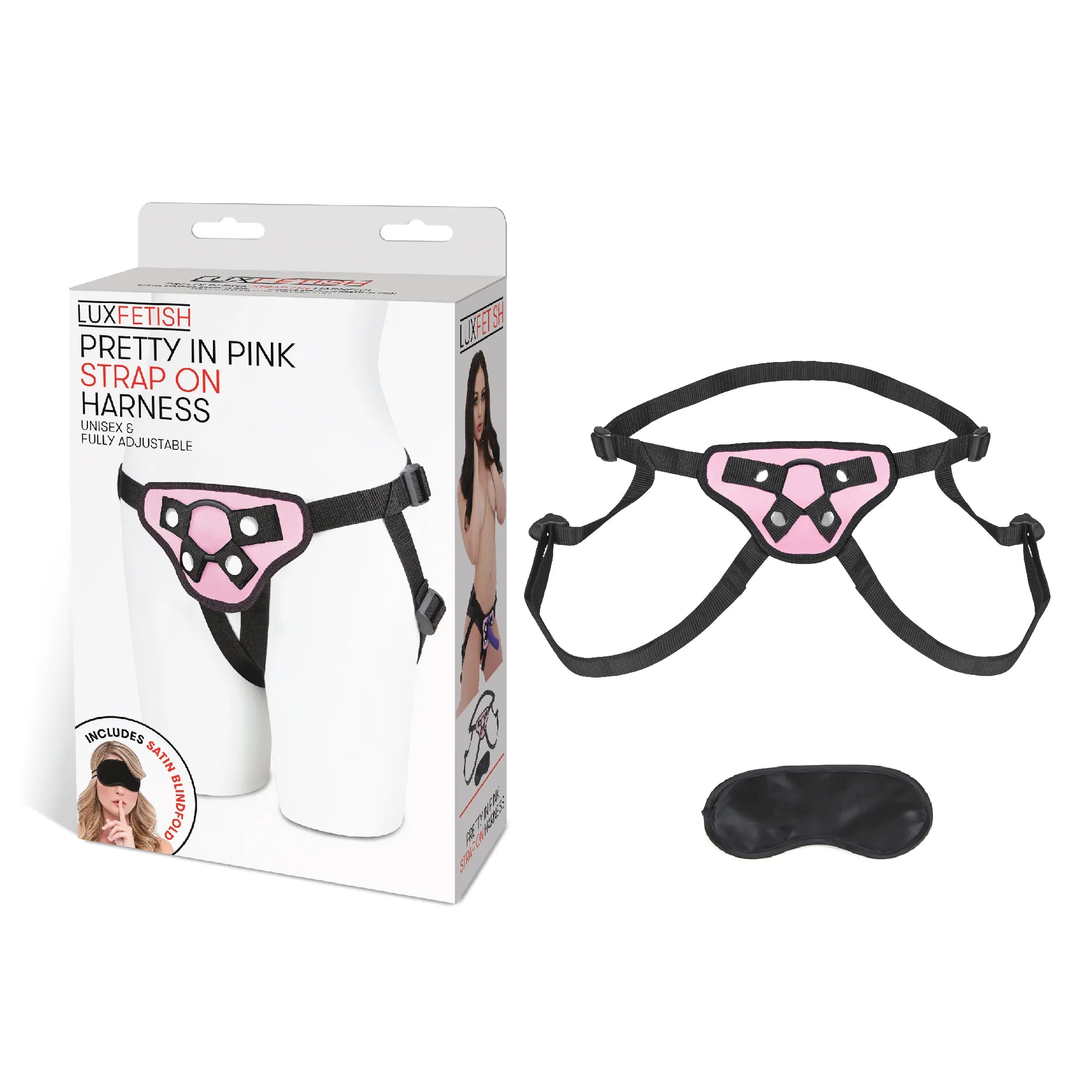 Lux Fetish Pretty in Pink Strap-On Harness Lux Fetish Pretty in Pink Strap-On Harness