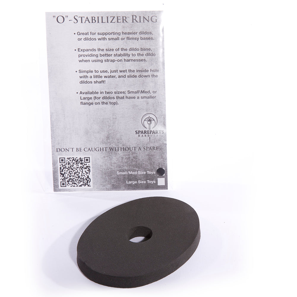 SpareParts Base Stabilizer Black Small SpareParts small black neoprene base stabilizer oval disc with narrow center opening and information card