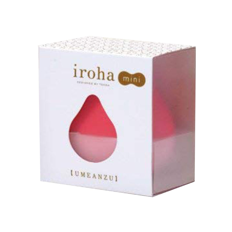 iroha mini Ume-Anzu iroha Mini Ume-Anzu pocket vibrator white cube box with red-and-pink drop graphic and gold lettering